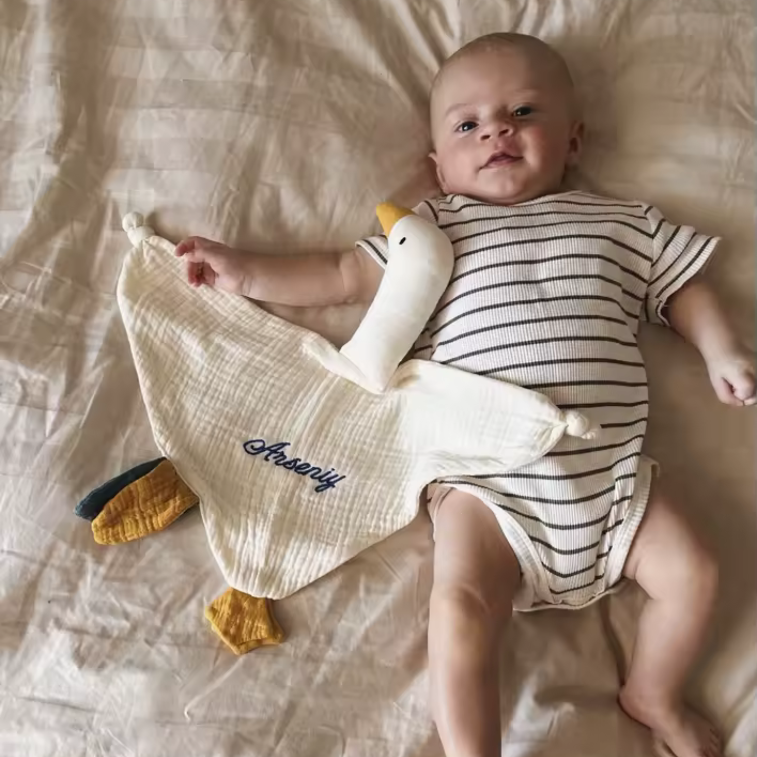 The Personalised Goose Comforter | Soft Breathable Muslin