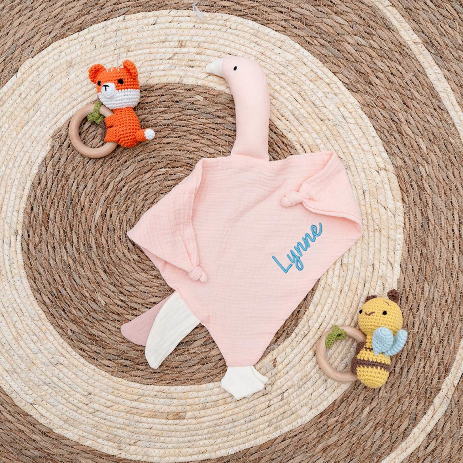 The Personalised Goose Comforter | Soft Breathable Muslin