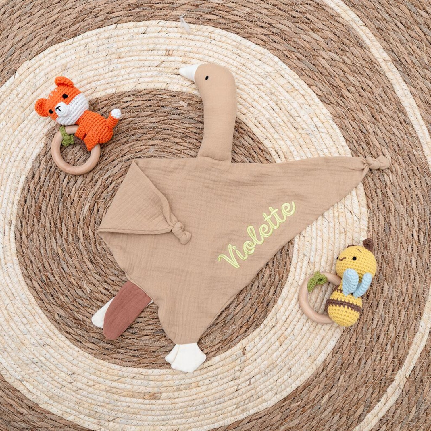 The Personalised Goose Comforter | Soft Breathable Muslin